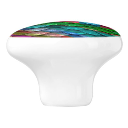 Rainbow Mermaid Skin Keramische Knop (Zijkant)