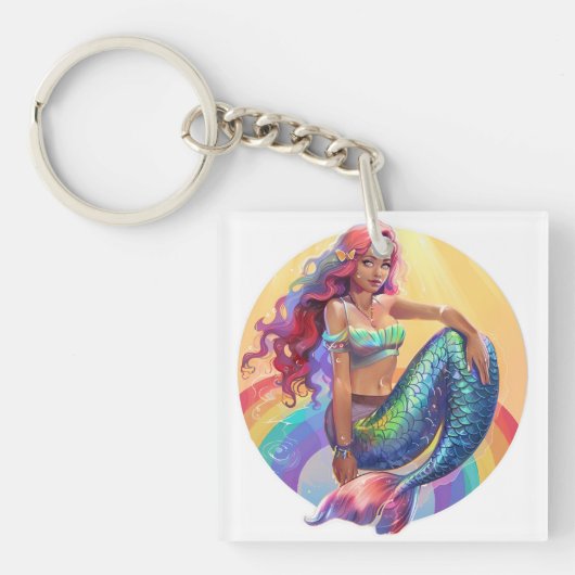 Rainbow Mermaid Sleutelhanger (voorkant)
