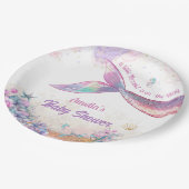 Rainbow Mermaid Tail Undersea Girl Party Papieren Bordje (Gekanteld)