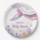 Rainbow Mermaid Tail Undersea Girl Party Papieren Bordje (Voorkant)