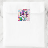 Rainbow Mermaid Vierkante Sticker (Tas)