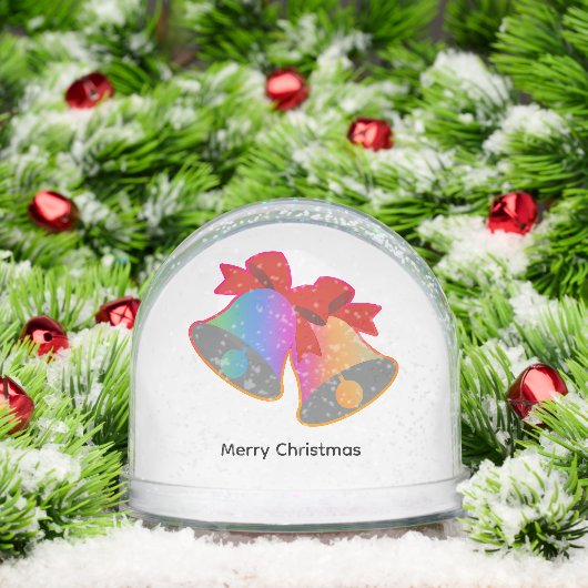 Rainbow Merry Christmas Bells Sneeuwbol (Kerstmis)