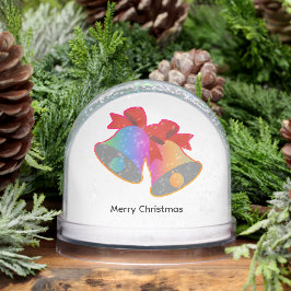 Rainbow Merry Christmas Bells Sneeuwbol