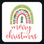 Rainbow Merry Christmas Sticker<br><div class="desc">Rainbow Merry Christmas Sticker voor cadeauverpakking,  envelopzegel</div>