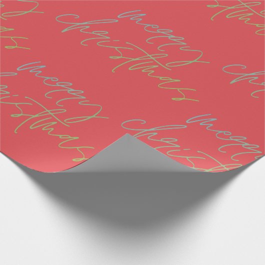 Rainbow Merry-kerst mooie rode kerkers Cadeaupapier (Hoek)