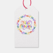 Rainbow Merry kerst Wreath Gift Label Cadeaulabel (Achterkant)