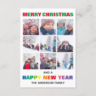 Rainbow Merry-kerstcollage, 3x5-kerstkaart Kaart