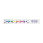 Rainbow Merry Kerstmis - Label voor lang retouradr (Individueel)