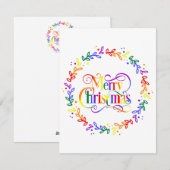 Rainbow Merry Kerstmis met grote kerstkaart (Voorkant / Achterkant)