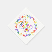 Rainbow Merry Kerstmis Wreatpaper Napkins Servet (Hoek)