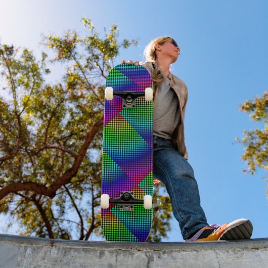 Rainbow Meshed Checker door Kenneth Yoncich Skateboard (Buiten 1)