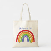 RAINBOW met Faux Glitter Border Tote Bag (Achterkant)