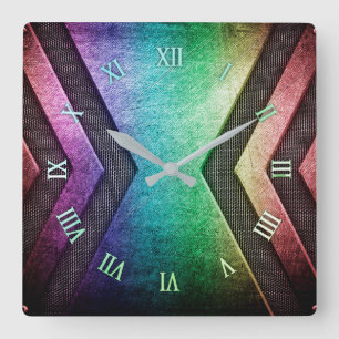 Rainbow Metal Design Wall klok