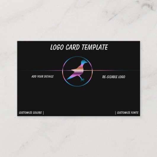 Rainbow Metallic Bird Logo Visitekaartje (Voorkant)