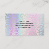 Rainbow Metallic Blend | Zilveren Damask Patroon Visitekaartje (Achterkant)