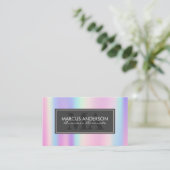 Rainbow Metallic | Classic Two Initiaal Monogram Afsprakenkaartje (Staand voorkant)