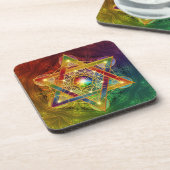 Rainbow Metatron's Cube Flower of Life Onderzetter (Linkerzijde)