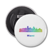 Rainbow Miami skyline Button Flesopener (Voorkant)