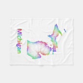 Rainbow Michigan-kaart Fleece Deken (Voorkant (Horizontaal))