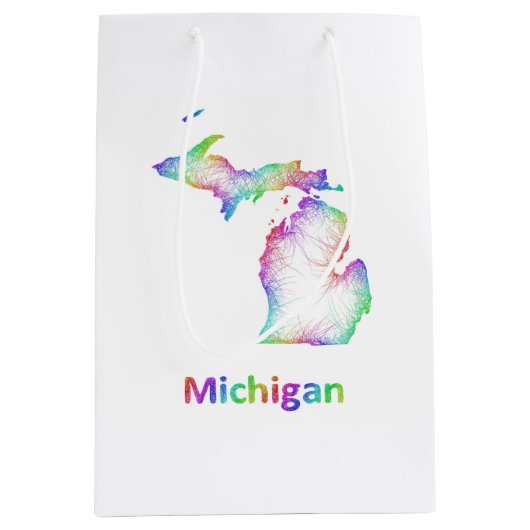 Rainbow Michigan-kaart Medium Cadeauzakje (Voorkant)