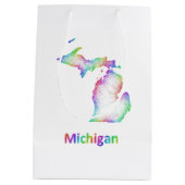 Rainbow Michigan-kaart Medium Cadeauzakje (Achterkant)