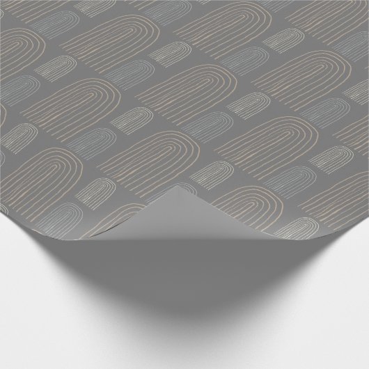 Rainbow Mid Century Chic Patroon Cadeaupapier (Hoek)