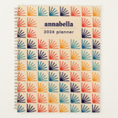 Rainbow Mid Century Modern Patroon Monogram Planner (Voorkant)