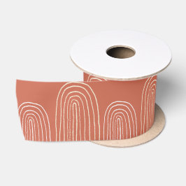 Rainbow Mid Century Oranje Chic Pattern Satijnen Lint