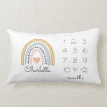 Rainbow Milestone Nursery Lumbar Pillow