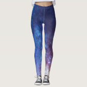 Rainbow Milky Way Galaxy Deep Space Leggings (Voorkant)