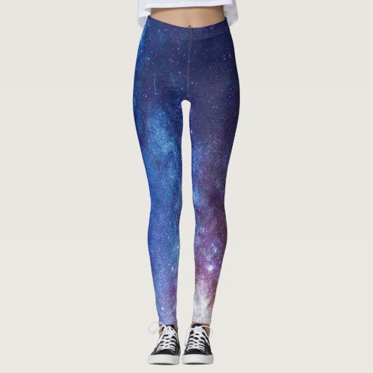 Rainbow Milky Way Galaxy Deep Space Leggings (Voorkant)