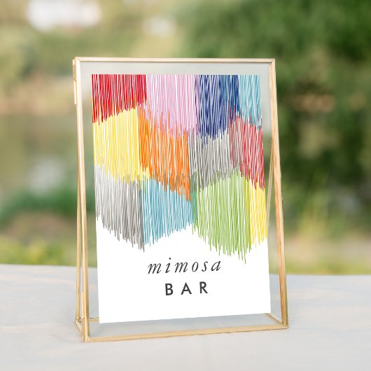 Rainbow Mimosa Bar Fringe Bachelorette Tafelteken