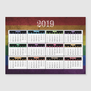 Rainbow Mini Magnet-agenda 2019 Magnetische Uitnodiging