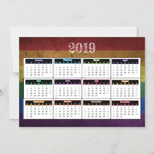 Rainbow Mini Magnet-agenda 2019 Magnetische Uitnodiging (Voorkant)