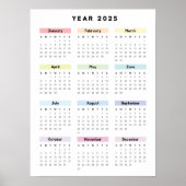 Rainbow Minimalist 2025 Kalender Poster (Voorkant)