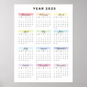 Rainbow Minimalist 2025 Kalender Poster (Voorkant)