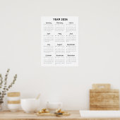 Rainbow Minimalist 2026 Kalender Poster (Keuken)