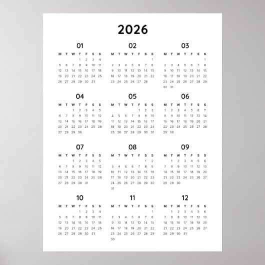 Rainbow Minimalist 2026 Kalender Poster (Voorkant)
