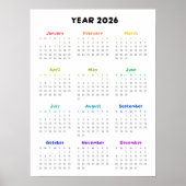 Rainbow Minimalist 2026 Kalender Poster (Voorkant)