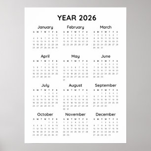 Rainbow Minimalist 2026 Kalender Poster