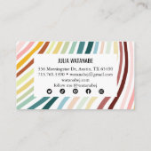 Rainbow minimalist Stripes Handmade Social Media Visitekaartje (Achterkant)