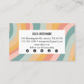 Rainbow minimalist Stripes Handmade Social Media Visitekaartje (Achterkant)