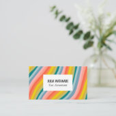 Rainbow minimalist Stripes Handmade Social Media Visitekaartje (Staand voorkant)