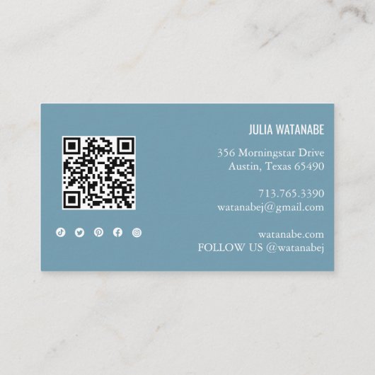 Rainbow Minimalist Stripes QR Code Social Media Visitekaartje (Achterkant)