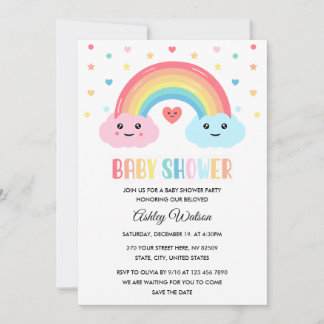 Rainbow Miracle Baby Shower Kaart