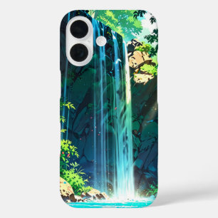 Rainbow Mist Anime Waterval iPhone 16 Hoesje