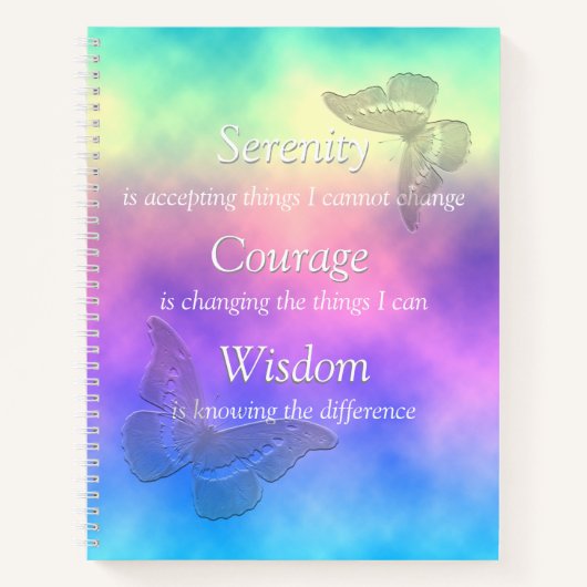 [Rainbow Mist] Butterflies Serenity Prayer Journal Notitieboek (Voorkant)