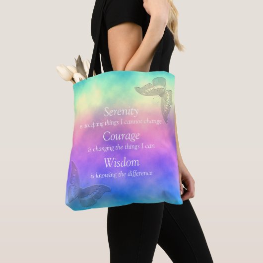 [Rainbow Mist] Butterflies Serenity Prayer Tote Bag (Dichtbij)