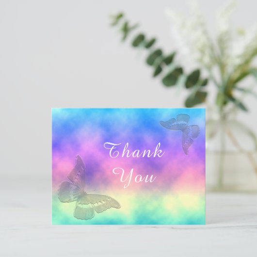 [Rainbow Mist] Kleurrijke Vlinders Dank u Briefkaart (Staand voorkant)