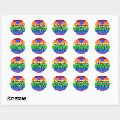 Rainbow Mitzvah Boy Ronde Sticker (Vel)